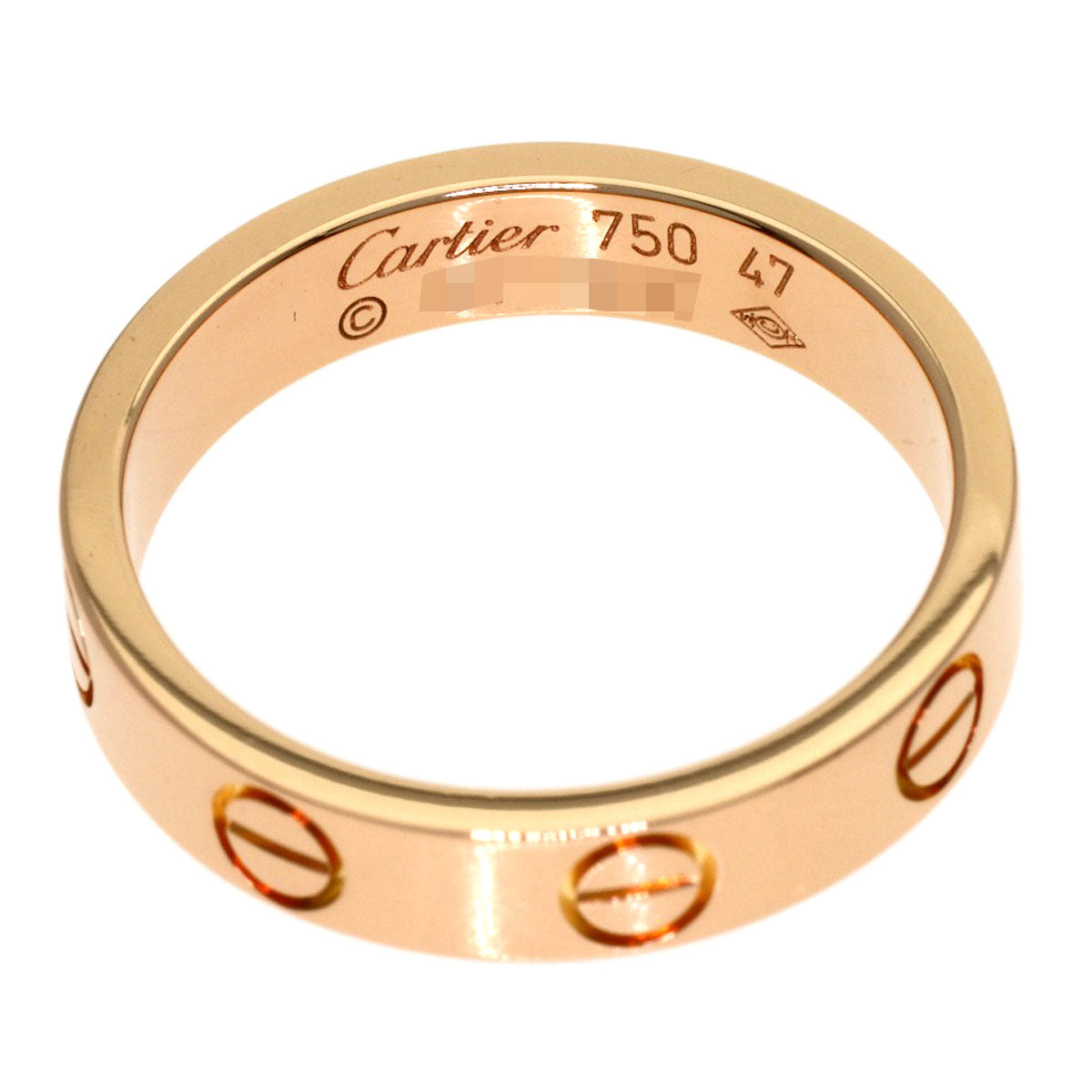 CARTIER mini love ring #47 Ring K18 Pink Gold Ladies [Used]