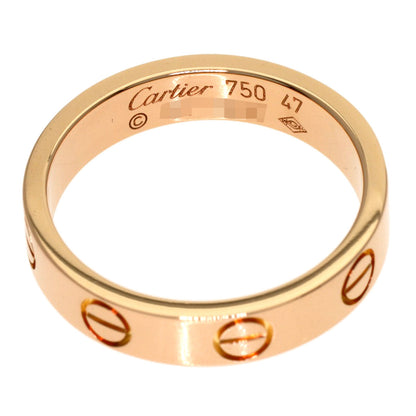CARTIER mini love ring #47 Ring K18 Pink Gold Ladies [Used]