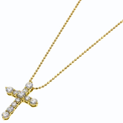 TASAKI Cross diamond Necklace K18 Yellow Gold Ladies [Used]