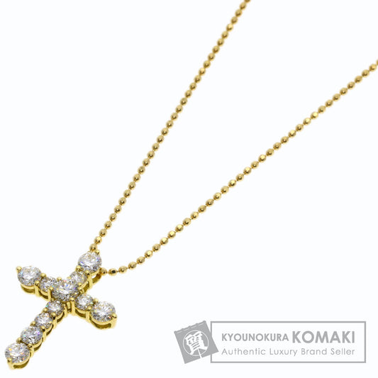 TASAKI Cross diamond Necklace K18 Yellow Gold Ladies [Used]
