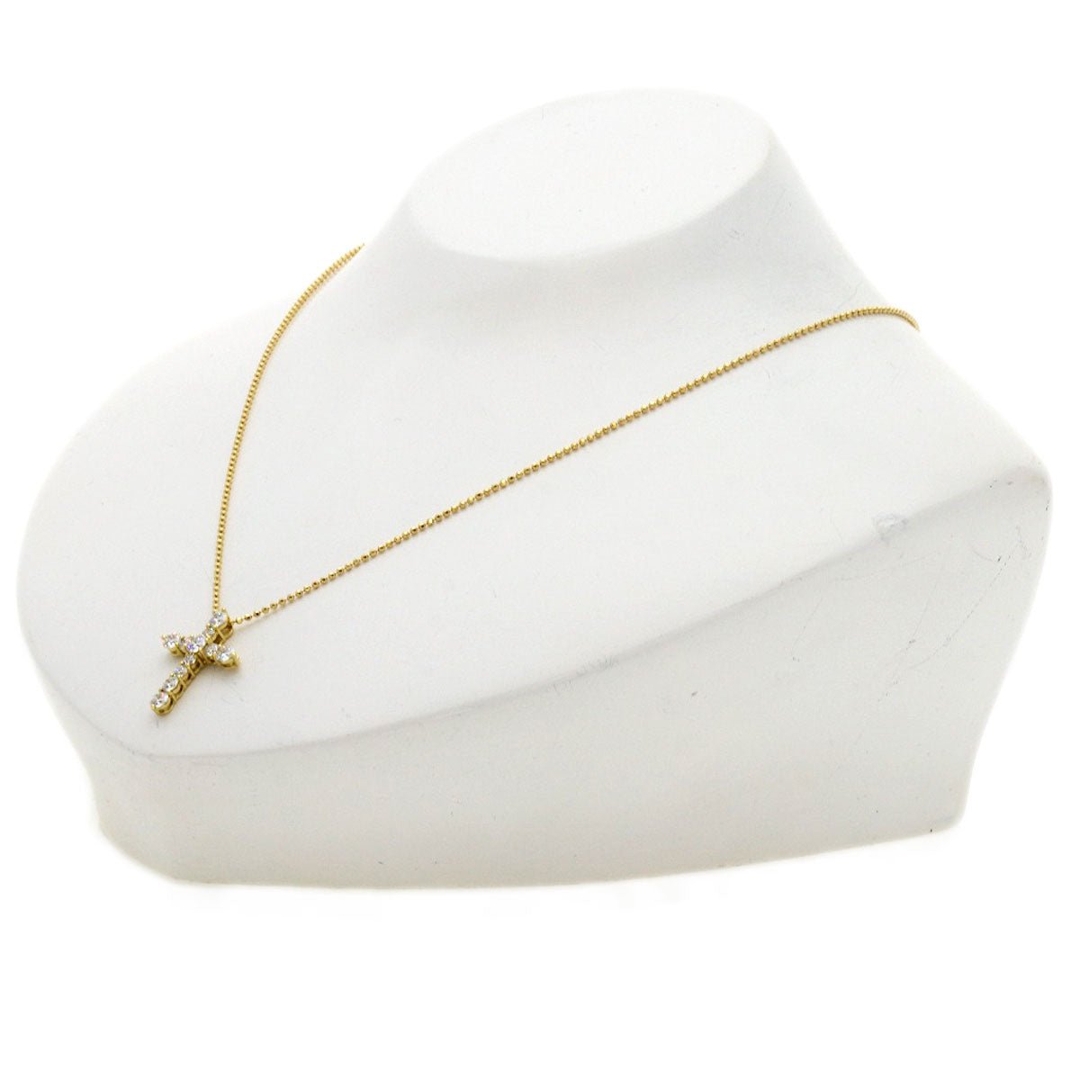 TASAKI Cross diamond Necklace K18 Yellow Gold Ladies [Used]