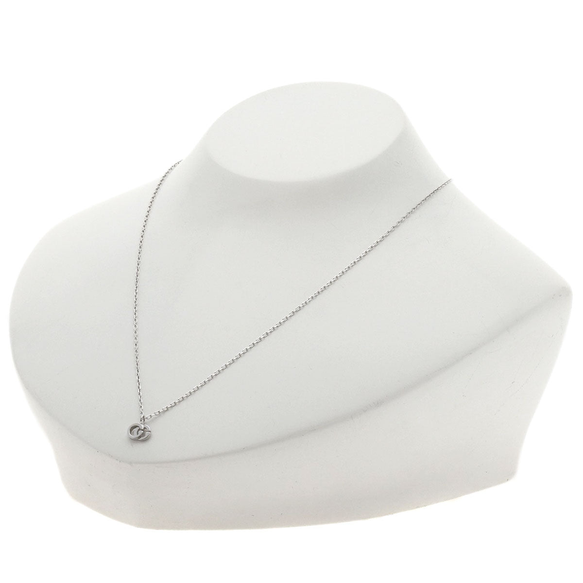 GUCCI Double G Necklace K18 White Gold Ladies [Used]