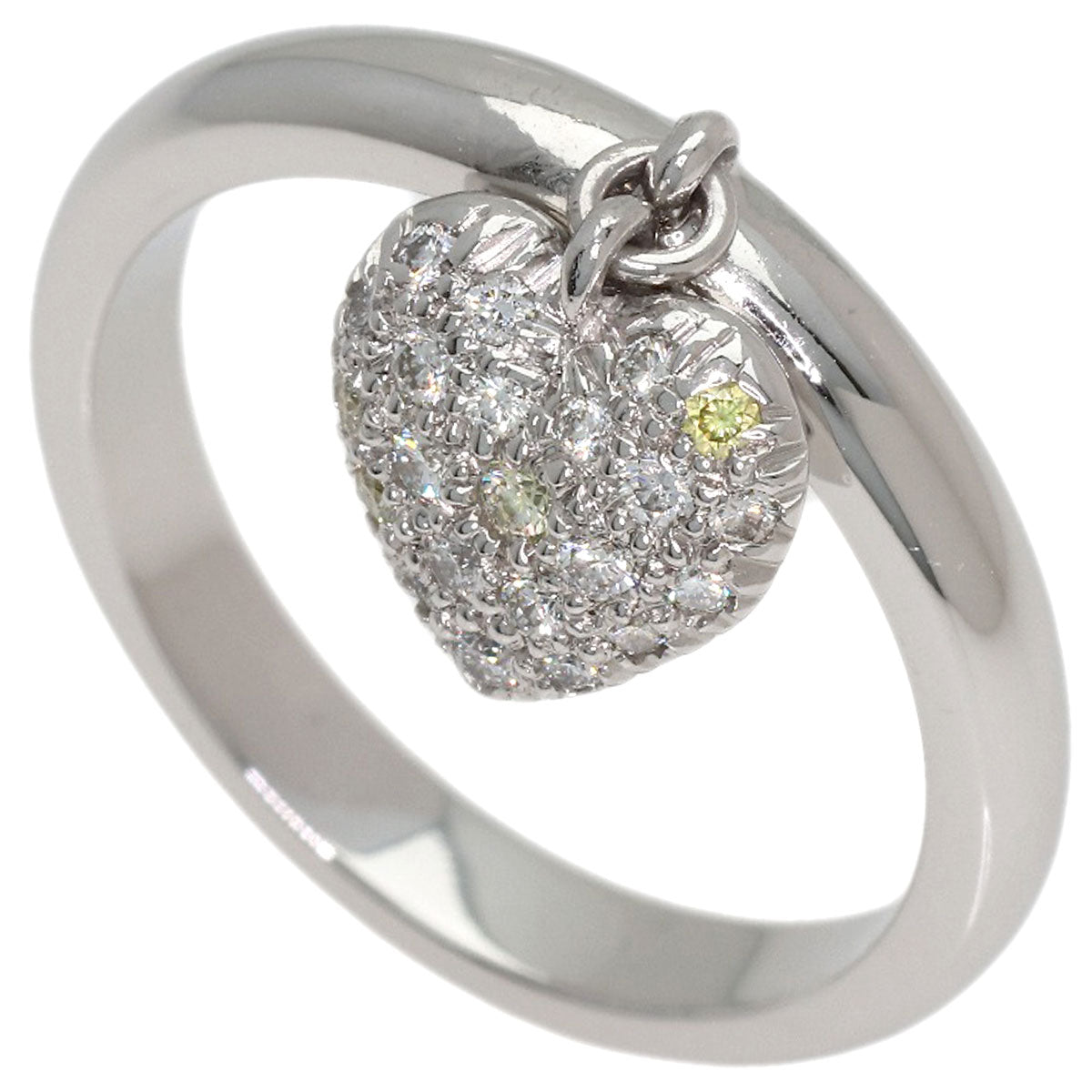 TIFFANY&Co. Heart Pave Diamond Ring Platinum PT950 Ladies [Used]