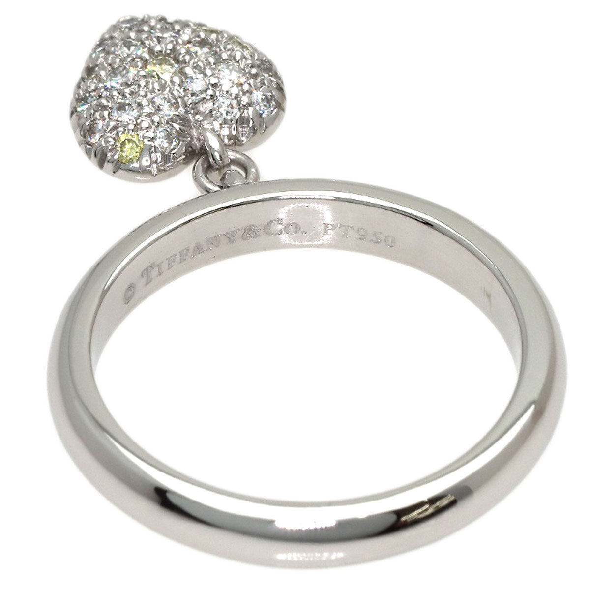 TIFFANY&Co. Heart Pave Diamond Ring Platinum PT950 Ladies [Used]
