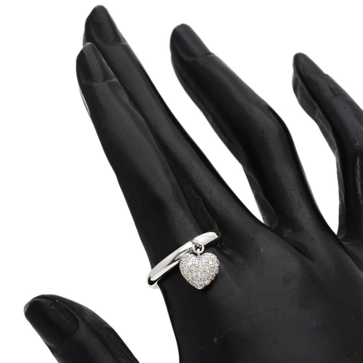 TIFFANY&Co. Heart Pave Diamond Ring Platinum PT950 Ladies [Used]