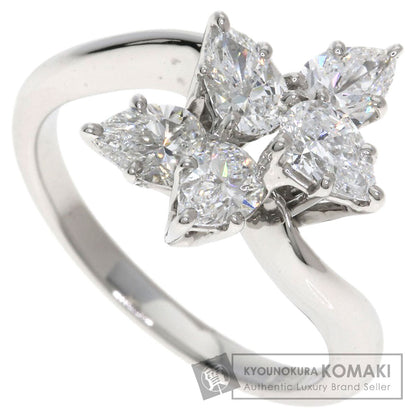 HARRY WINSTON Cluster Small Pear-Shaped Diamonds Ring Platinum PT950 Ladies [Used]