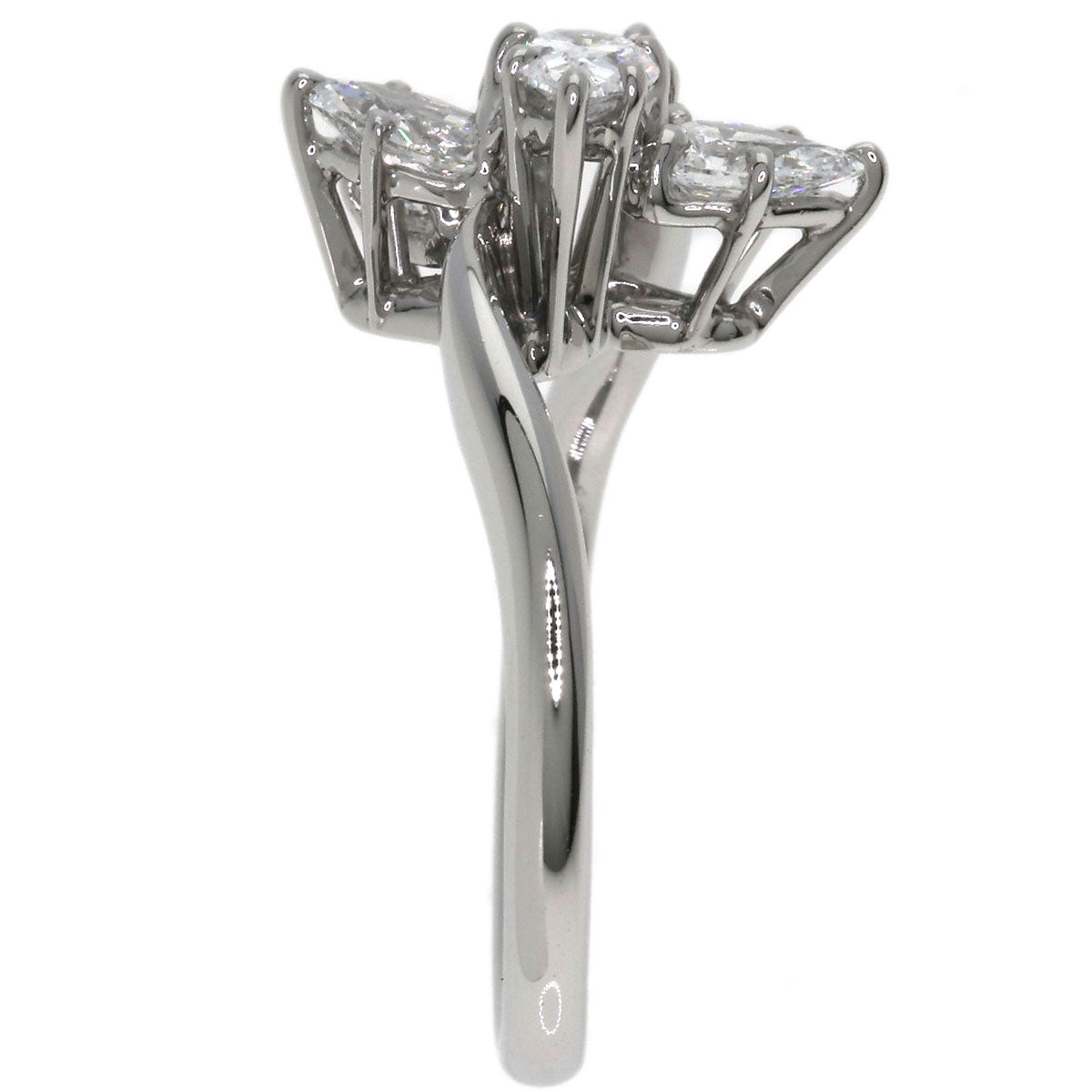 HARRY WINSTON Cluster Small Pear-Shaped Diamonds Ring Platinum PT950 Ladies [Used]