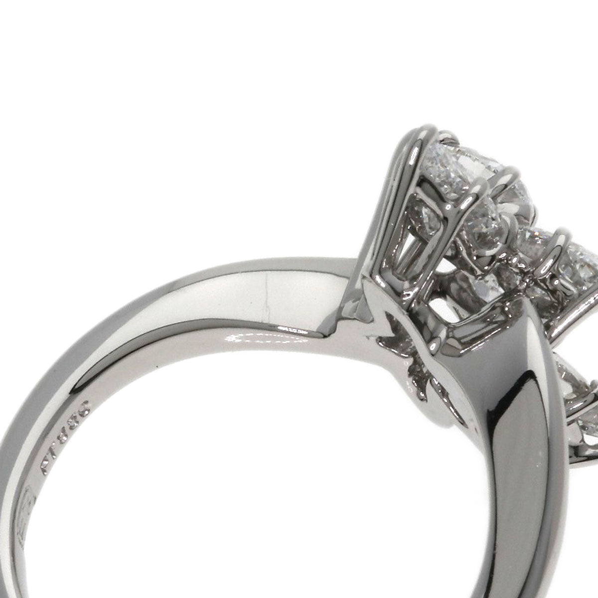 HARRY WINSTON Cluster Small Pear-Shaped Diamonds Ring Platinum PT950 Ladies [Used]