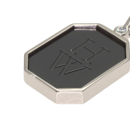 HARRY WINSTON HW logo 1P Diamond Pendant top K18 White Gold TheriumLadies [Used]