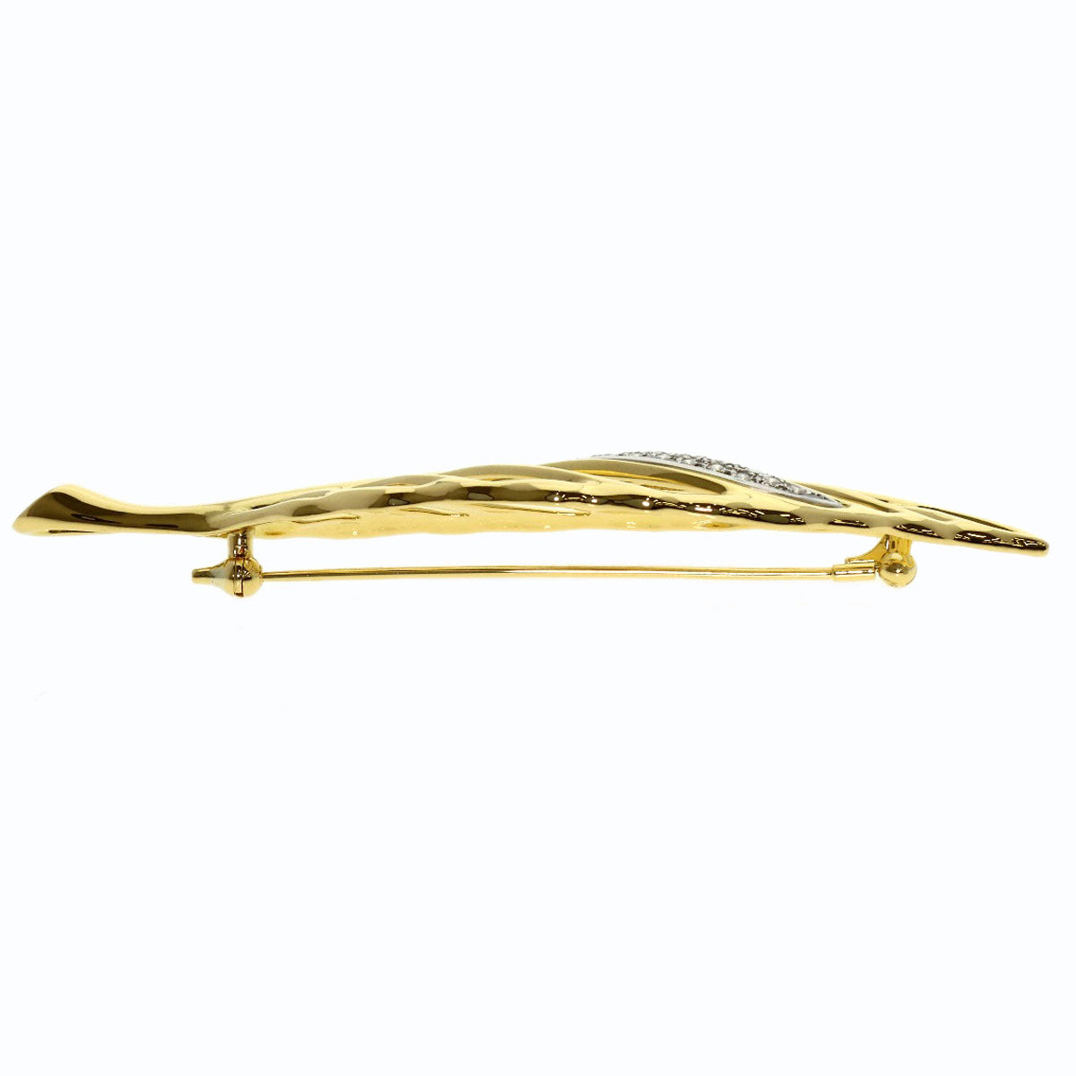MIKIMOTO Leaf Diamond Brooch K18 Yellow Gold K18 White GoldLadies [Used]