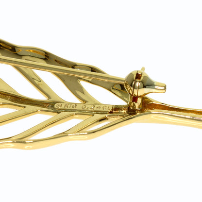 MIKIMOTO Leaf Diamond Brooch K18 Yellow Gold K18 White GoldLadies [Used]
