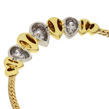 YUKIKO HANAI Teardrop motif diamond Necklace Platinum PT900 18K Yellow GoldLadies [Used]