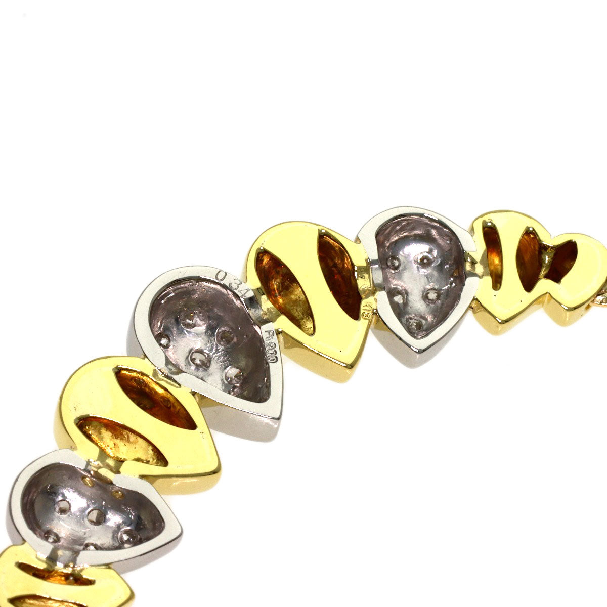 YUKIKO HANAI Teardrop motif diamond Necklace Platinum PT900 18K Yellow GoldLadies [Used]