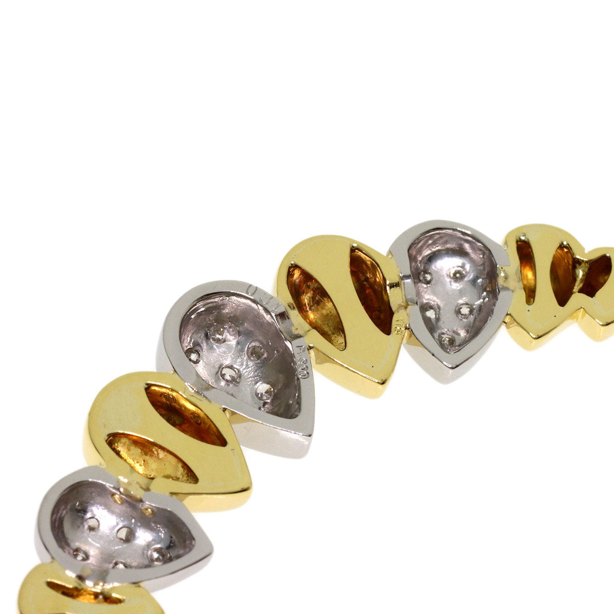 YUKIKO HANAI Teardrop motif diamond Necklace Platinum PT900 18K Yellow GoldLadies [Used]
