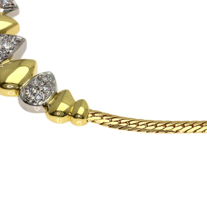 YUKIKO HANAI Teardrop motif diamond Necklace Platinum PT900 18K Yellow GoldLadies [Used]