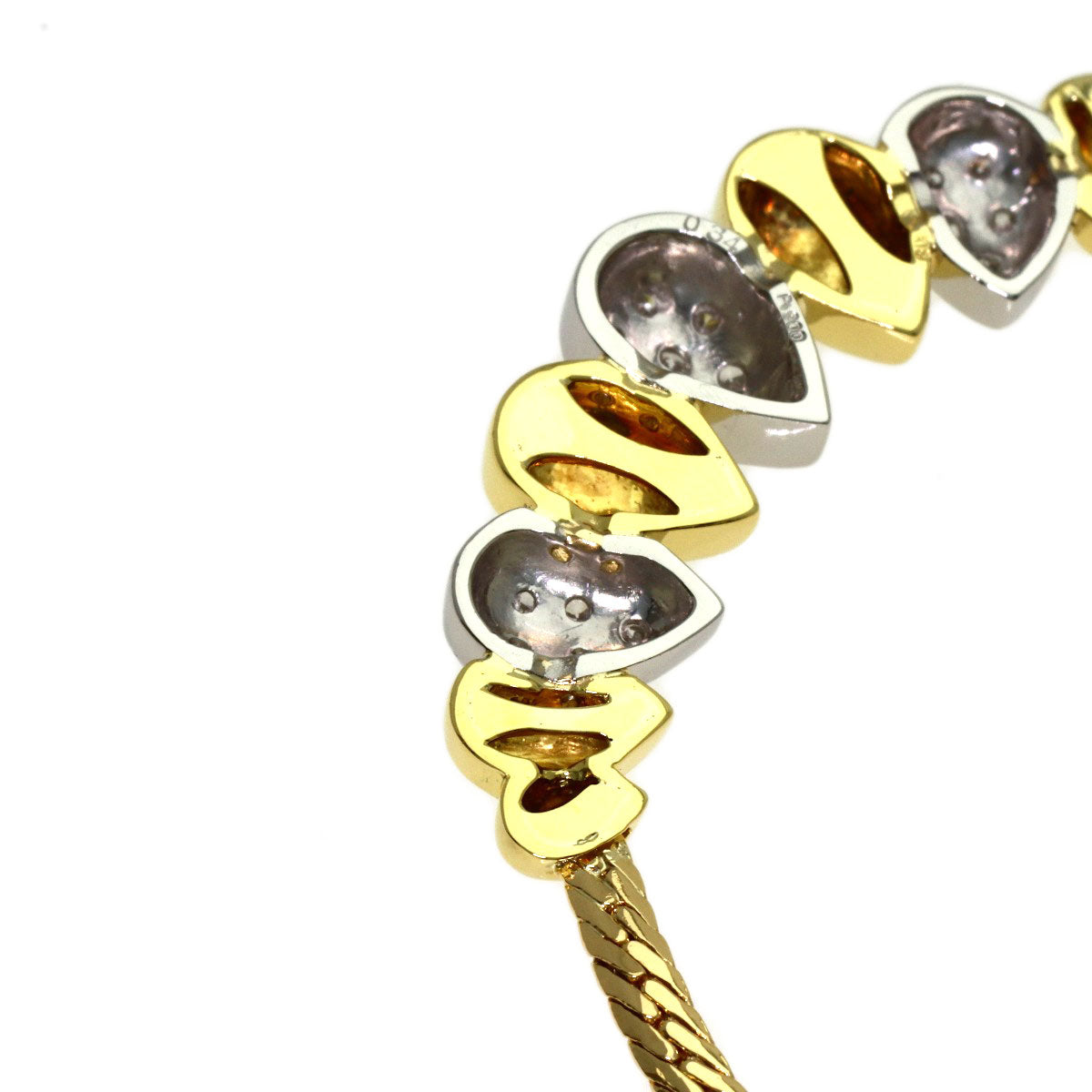 YUKIKO HANAI Teardrop motif diamond Necklace Platinum PT900 18K Yellow GoldLadies [Used]
