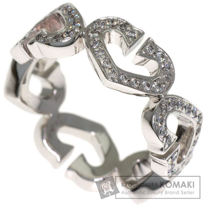 CARTIER C Heart Full Diamond #53 Ring K18 White Gold Ladies [Used]