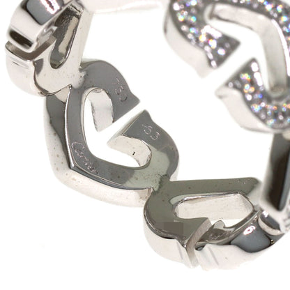 CARTIER C Heart Full Diamond #53 Ring K18 White Gold Ladies [Used]
