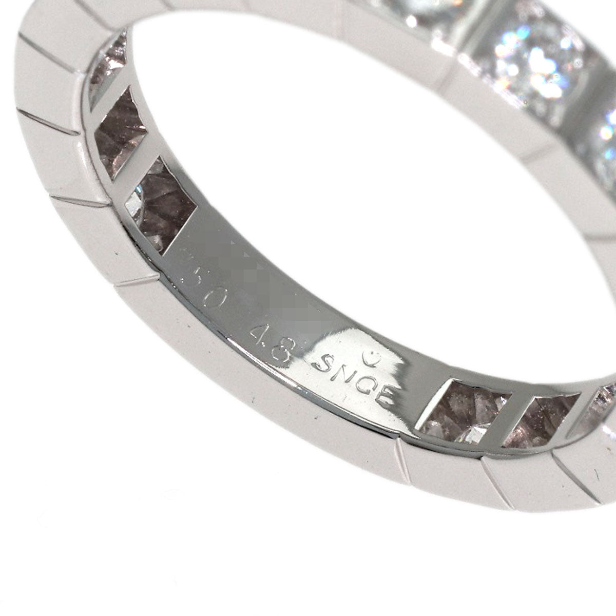 CARTIER Lanieres Full Diamond #48 Ring K18 White Gold Ladies [Used]