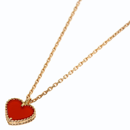 Van Cleef & Arpels Sweetheart Carnelian Necklace K18 Pink Gold Ladies [Used]