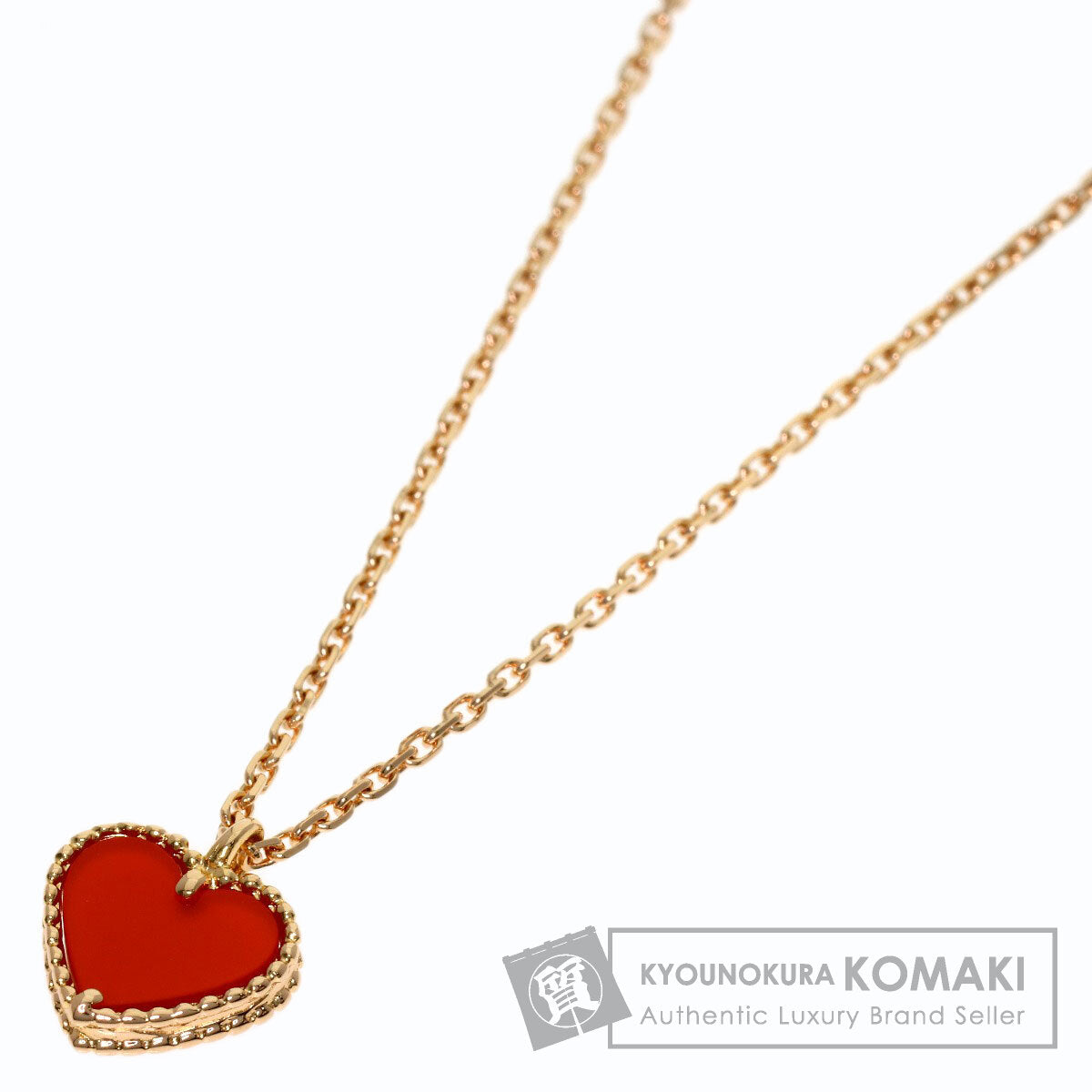Van Cleef & Arpels Sweetheart Carnelian Necklace K18 Pink Gold Ladies [Used]