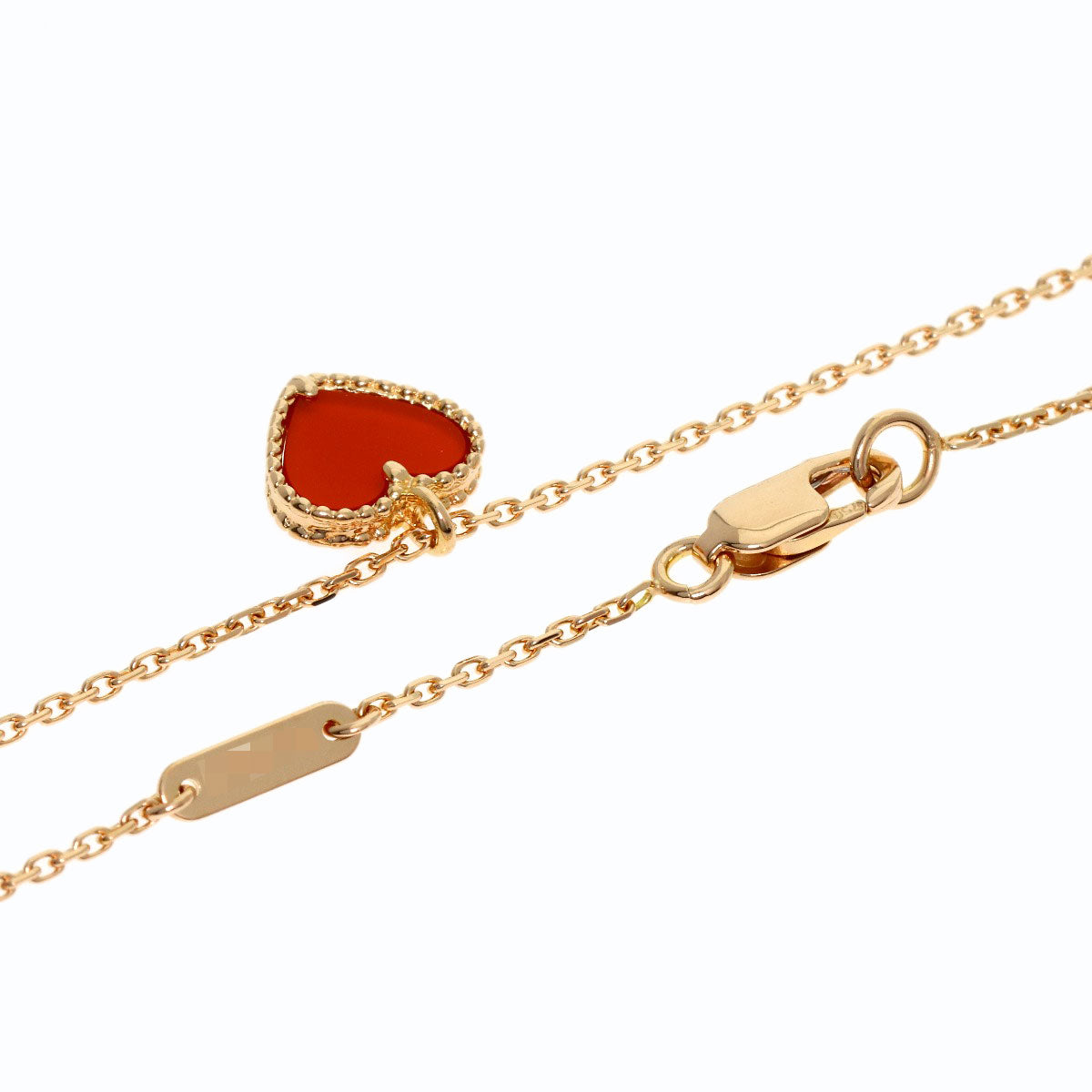 Van Cleef & Arpels Sweetheart Carnelian Necklace K18 Pink Gold Ladies [Used]