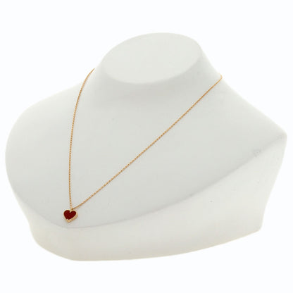 Van Cleef & Arpels Sweetheart Carnelian Necklace K18 Pink Gold Ladies [Used]