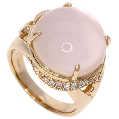 Ponte Vecchio Rose Quartz Diamond Ring K18 Pink Gold Ladies [Used]