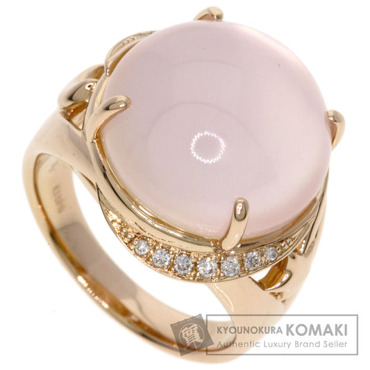 Ponte Vecchio Rose Quartz Diamond Ring K18 Pink Gold Ladies [Used]