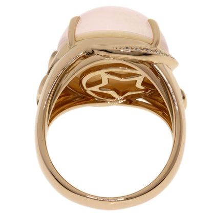 Ponte Vecchio Rose Quartz Diamond Ring K18 Pink Gold Ladies [Used]
