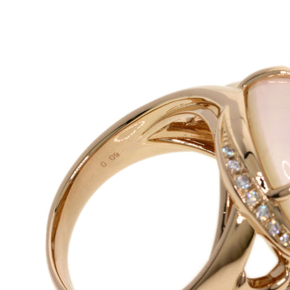 Ponte Vecchio Rose Quartz Diamond Ring K18 Pink Gold Ladies [Used]