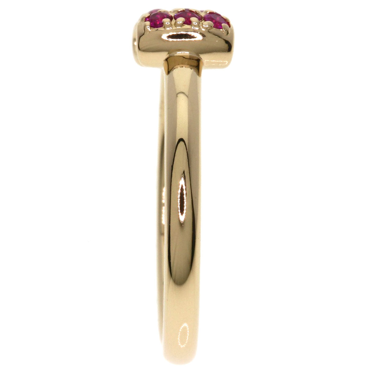 Ponte Vecchio Ribbon Ruby Diamond Ring K18 Pink Gold Ladies [Used]
