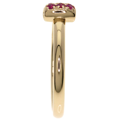 Ponte Vecchio Ribbon Ruby Diamond Ring K18 Pink Gold Ladies [Used]