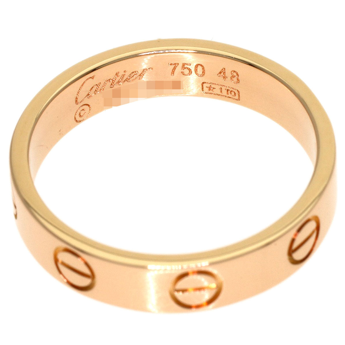 CARTIER mini love ring #48 Ring K18 Pink Gold Ladies [Used]