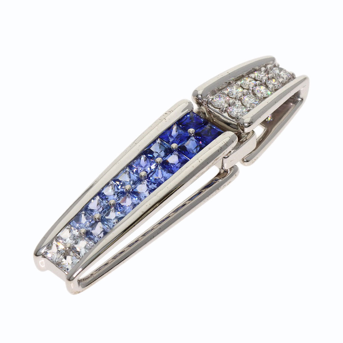 Jeunet sapphire Pendant top K18 White Gold Ladies [Used]