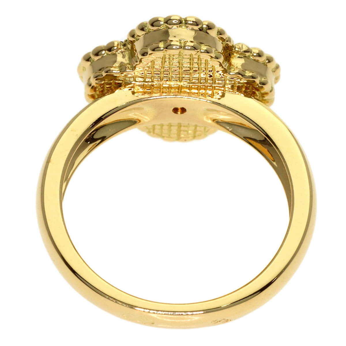 Van Cleef & Arpels Vintage Alhambra Diamond Onyx #51 Ring K18 Yellow Gold Ladies [Used]