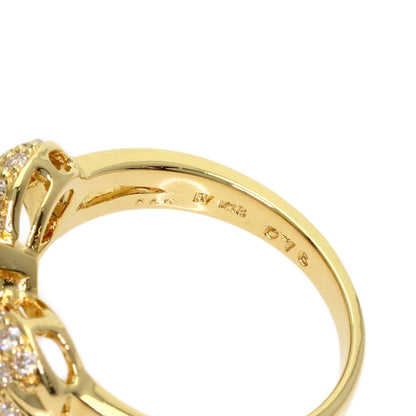 Ponte Vecchio Ribbon Ruby Diamond Ring K18 Yellow Gold Ladies [Used]