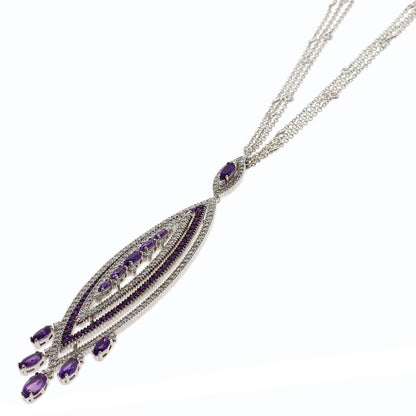 Damiani Amethyst Diamond Necklace K18 White Gold Ladies [Used]