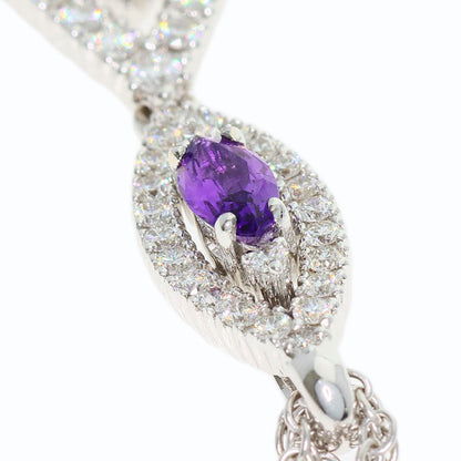Damiani Amethyst Diamond Necklace K18 White Gold Ladies [Used]