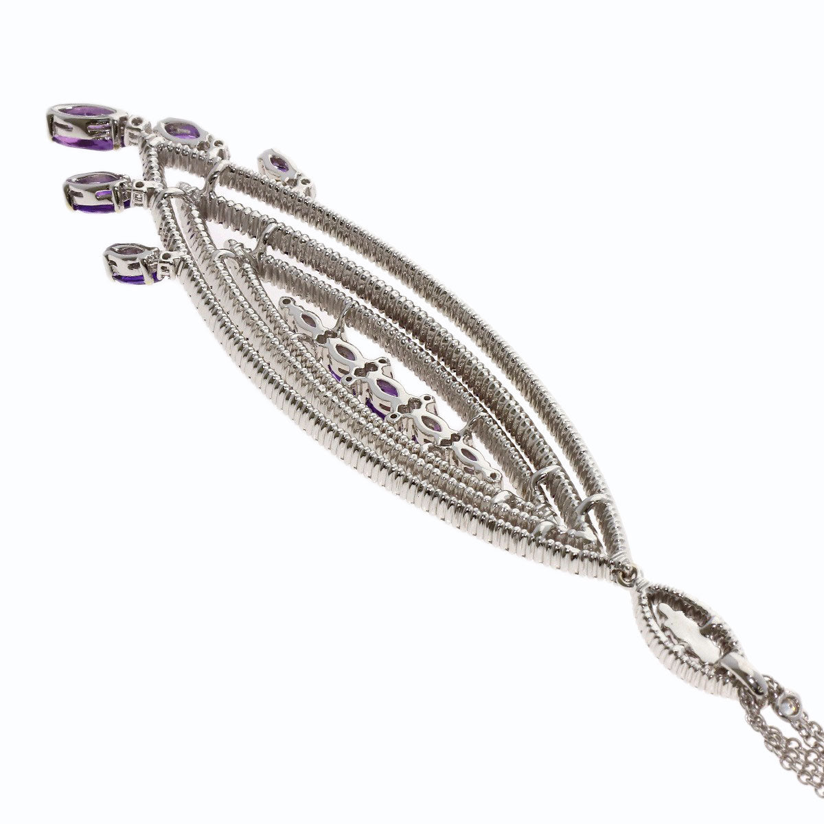 Damiani Amethyst Diamond Necklace K18 White Gold Ladies [Used]