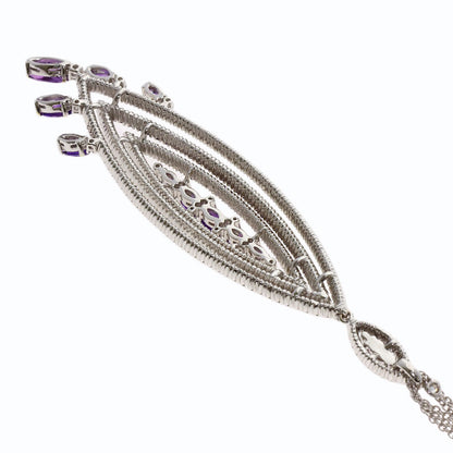 Damiani Amethyst Diamond Necklace K18 White Gold Ladies [Used]