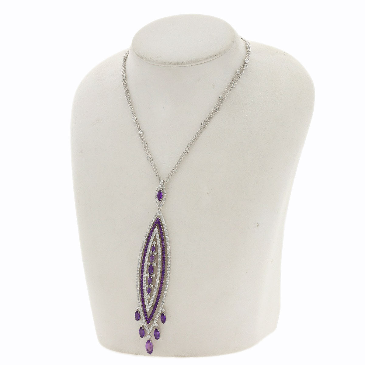 Damiani Amethyst Diamond Necklace K18 White Gold Ladies [Used]