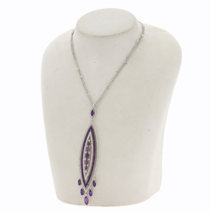 Damiani Amethyst Diamond Necklace K18 White Gold Ladies [Used]