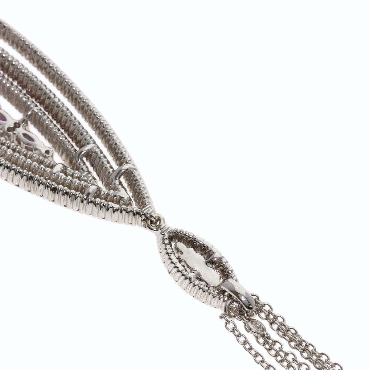Damiani Amethyst Diamond Necklace K18 White Gold Ladies [Used]