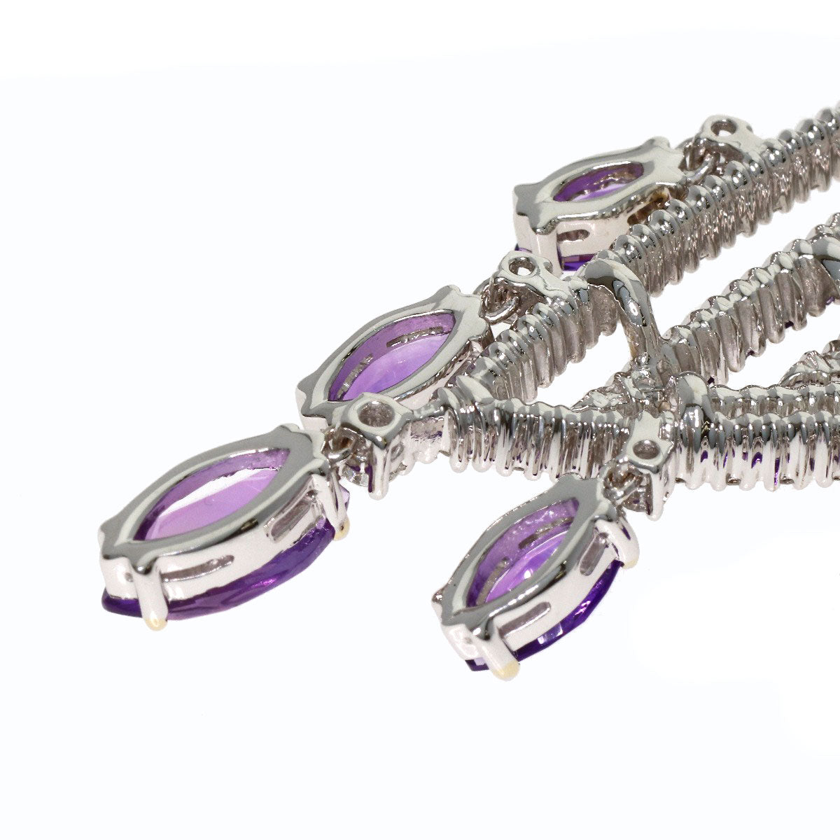 Damiani Amethyst Diamond Necklace K18 White Gold Ladies [Used]