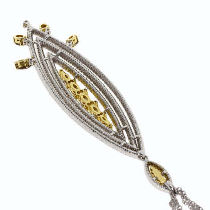 Damiani Smoky Quartz Diamond Necklace K18 White Gold 18K Yellow GoldLadies [Used]