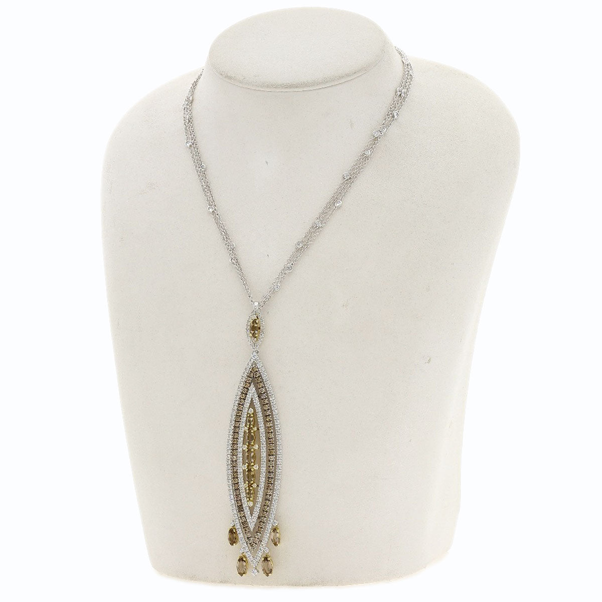 Damiani Smoky Quartz Diamond Necklace K18 White Gold 18K Yellow GoldLadies [Used]