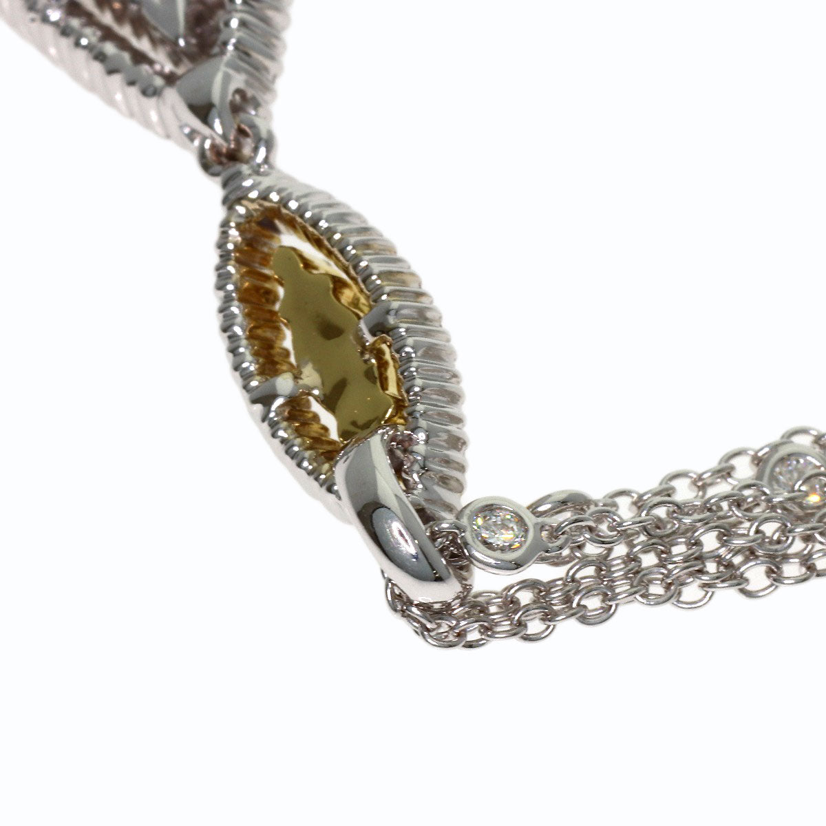 Damiani Smoky Quartz Diamond Necklace K18 White Gold 18K Yellow GoldLadies [Used]