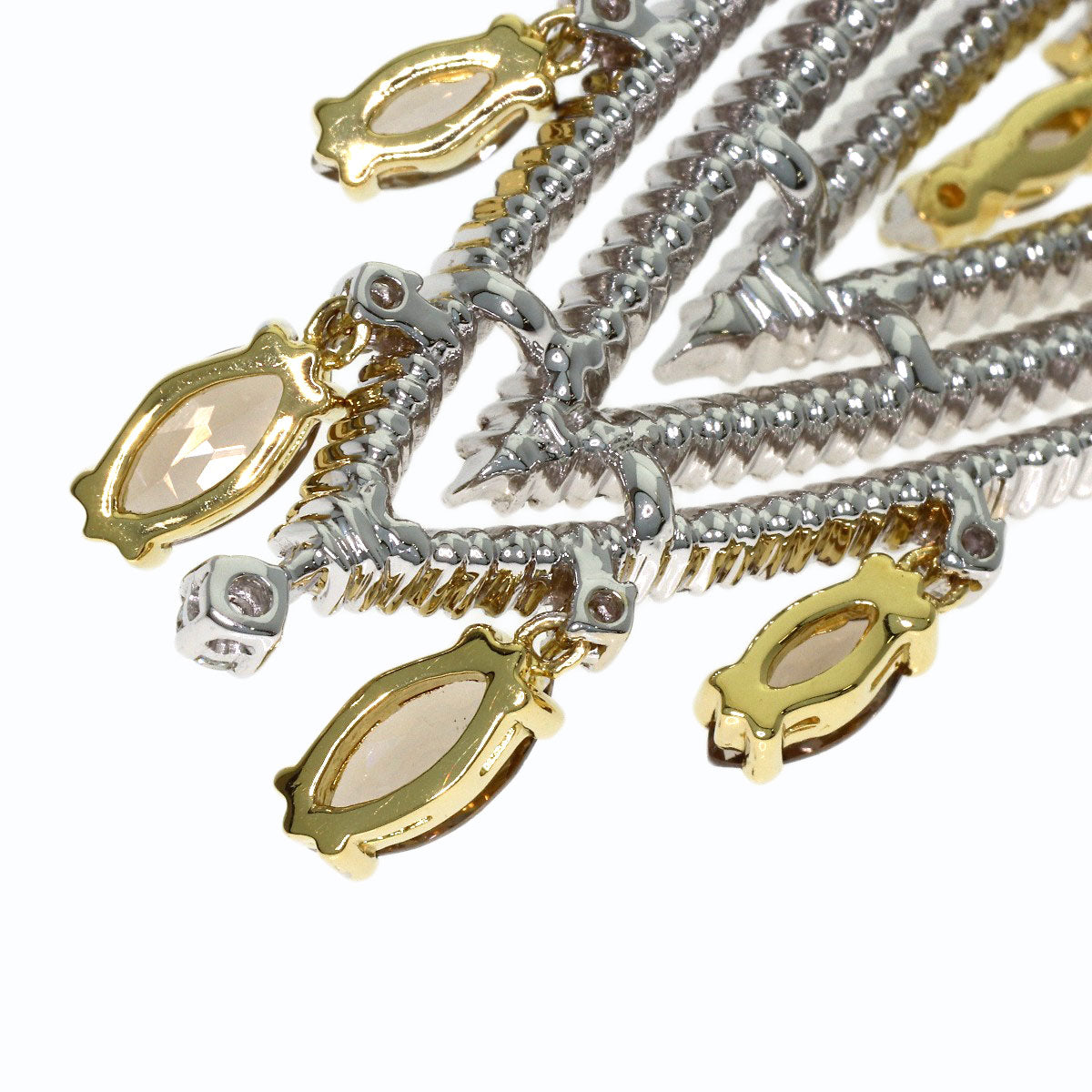 Damiani Smoky Quartz Diamond Necklace K18 White Gold 18K Yellow GoldLadies [Used]