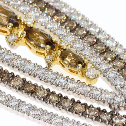 Damiani Smoky Quartz Diamond Necklace K18 White Gold 18K Yellow GoldLadies [Used]